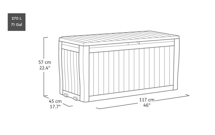 Comfy 270L Storage Box - Brown